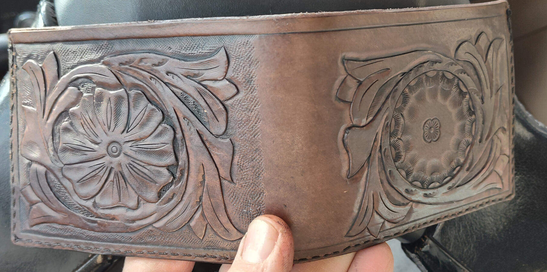 Custom wallet with tooled Front